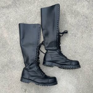 Underground England Para 30 eyelet steel cap black leather boot